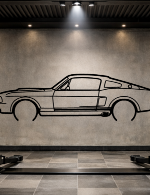 Ford 67 Mustang Shelby GT500 Metal Car Silhouette